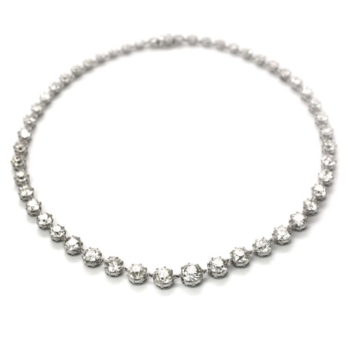 Stunning European Cut Diamond Necklace