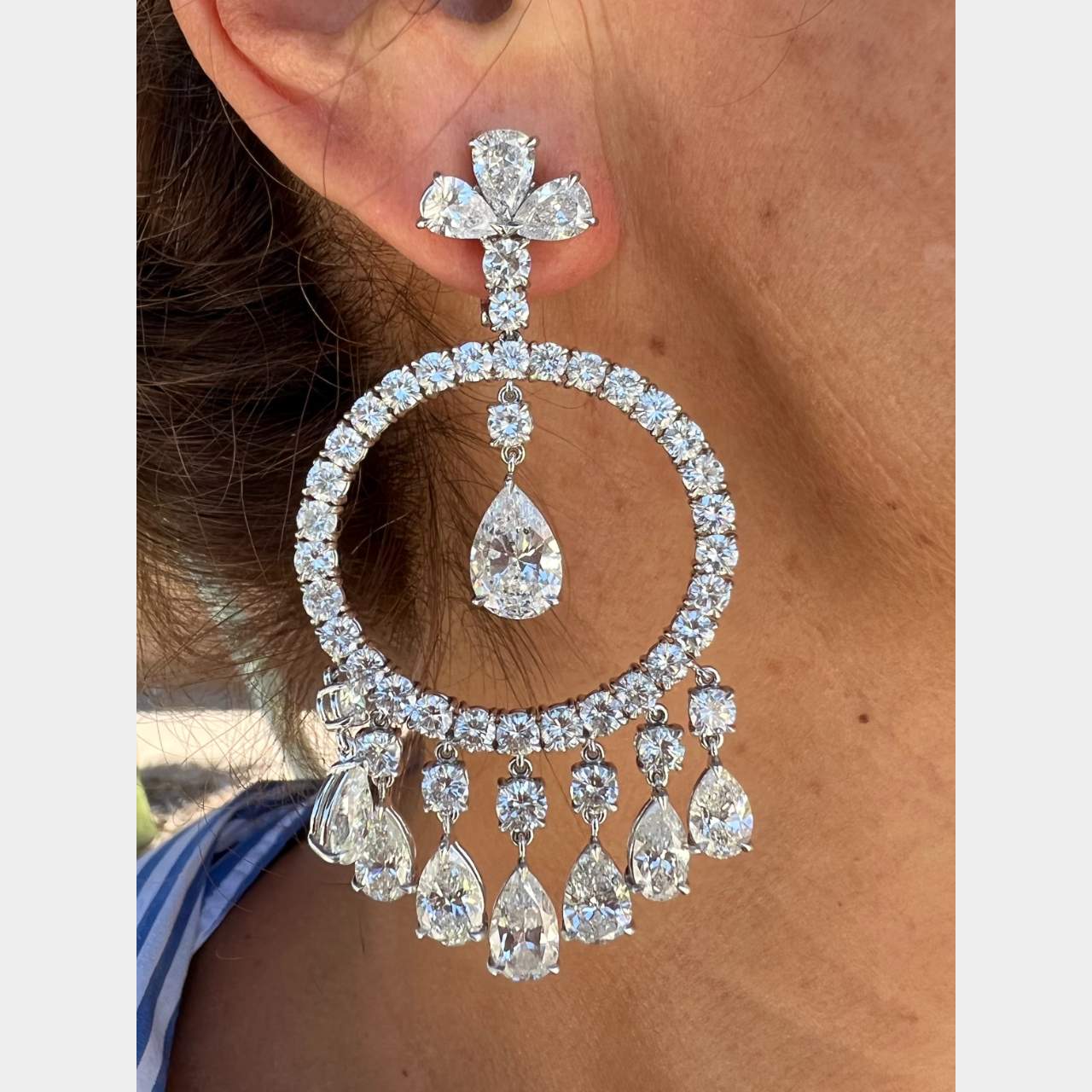 Platinum Diamond Chandelier Earrings