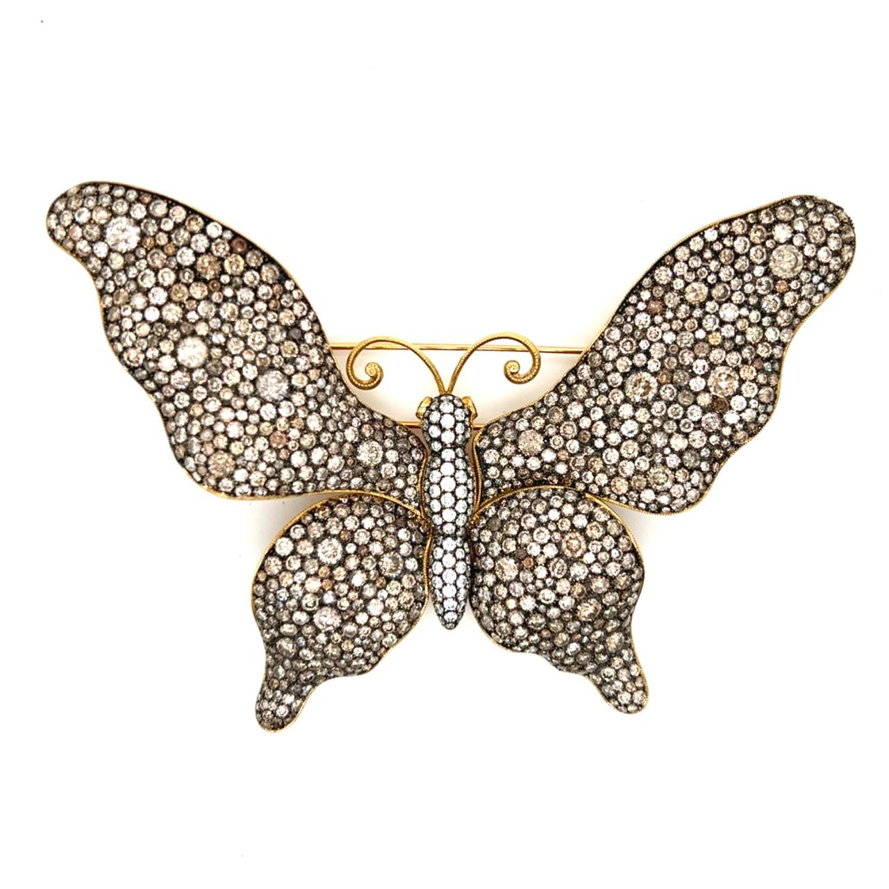 18K Yellow Gold En Tremblant 22.74 Ct. Diamond Butterfly Pin