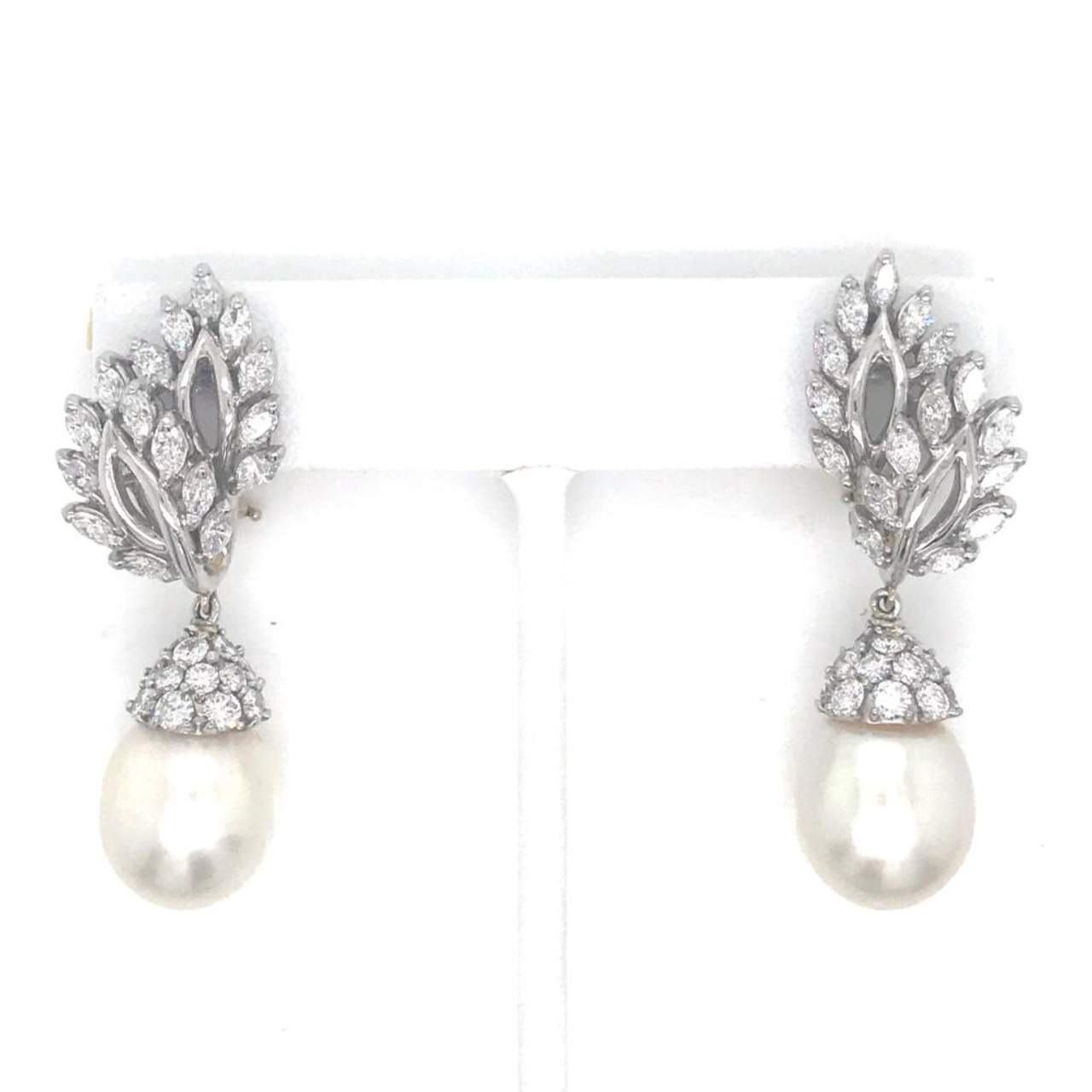South Sea Pearl & Diamond Earrings