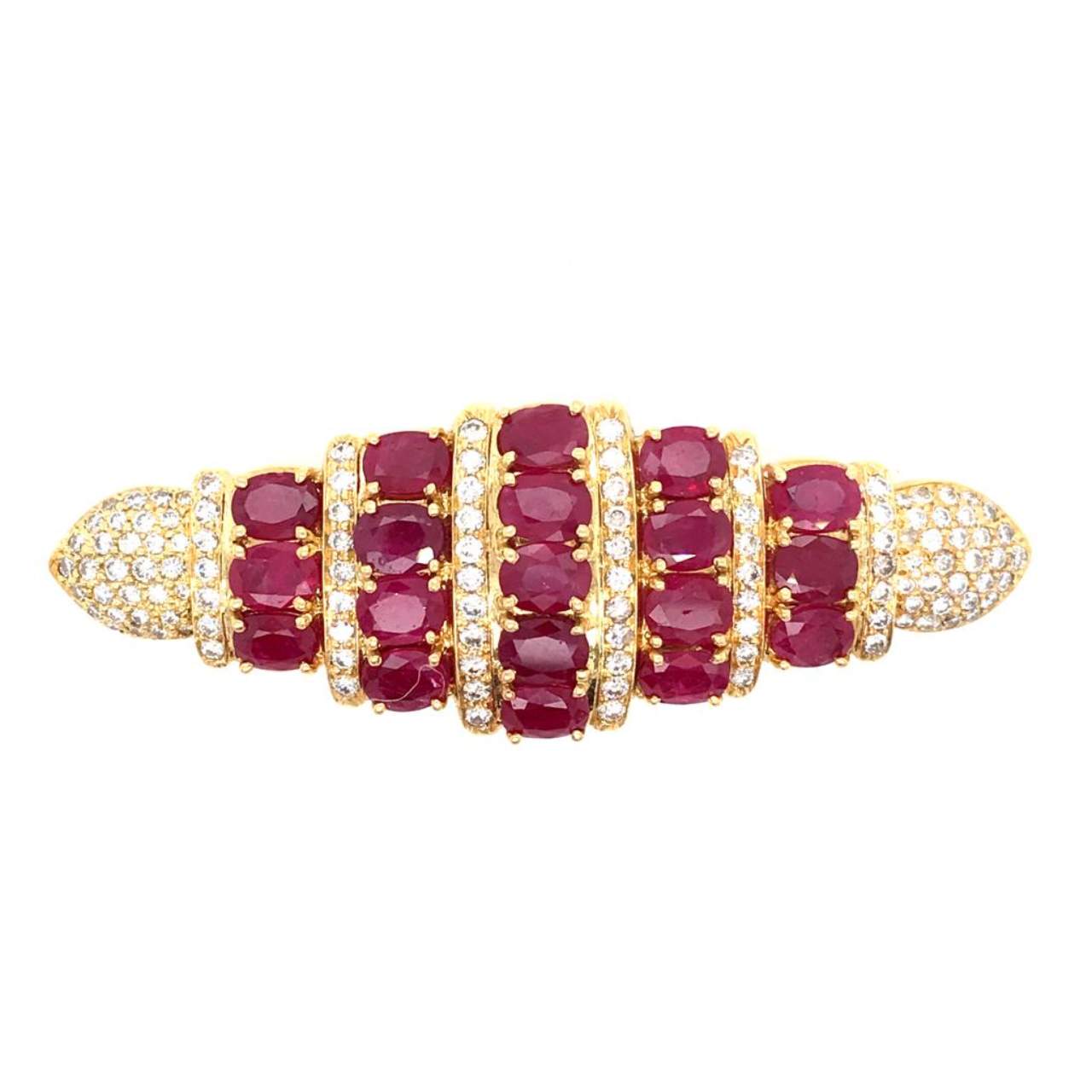 Diamond and Ruby Brooch