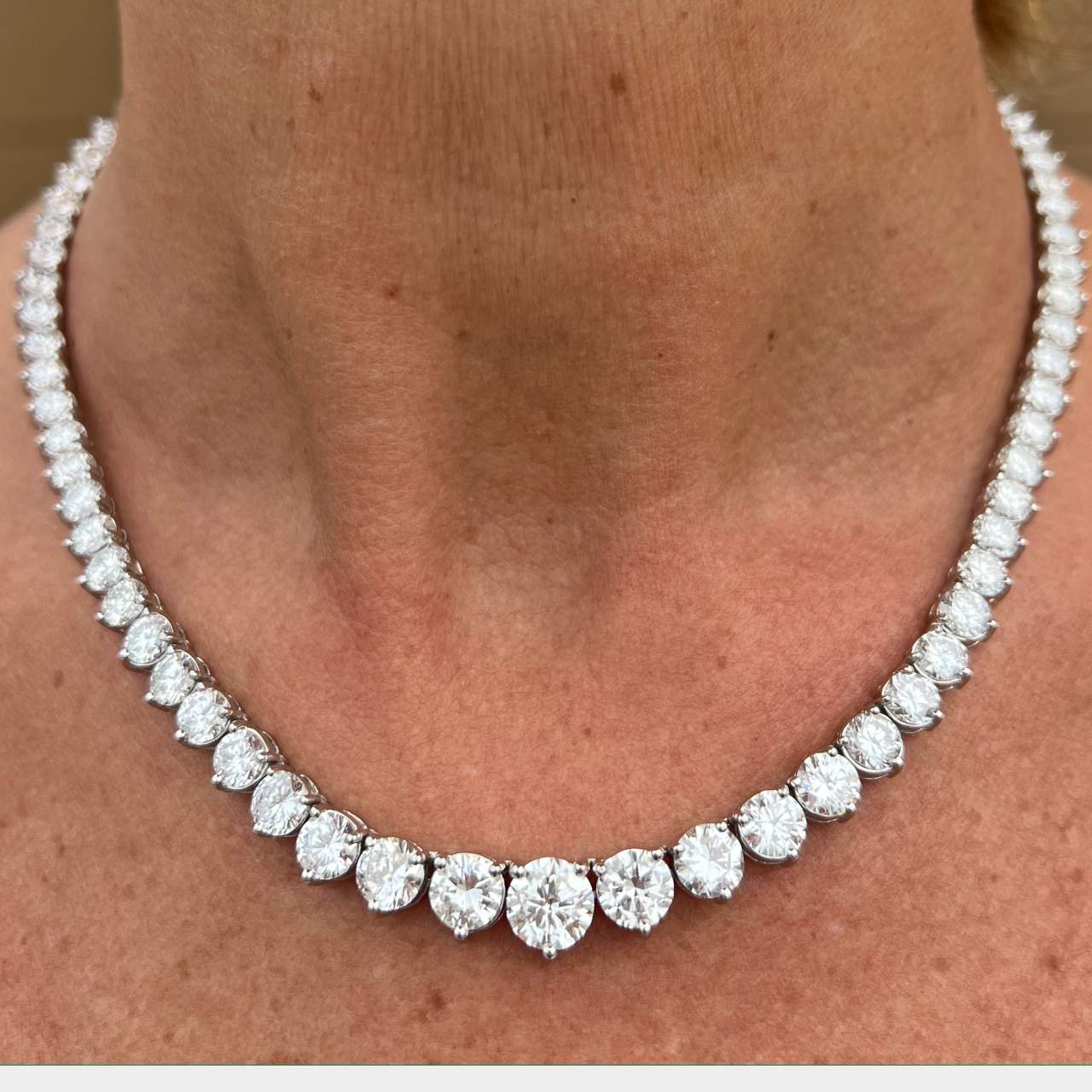 39.60 Ct Diamond Tennis Necklace