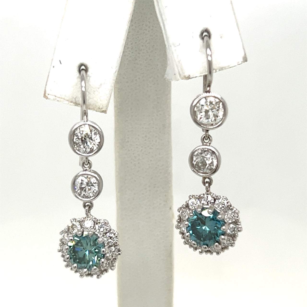 Platinum Irradiated Diamond Earrings