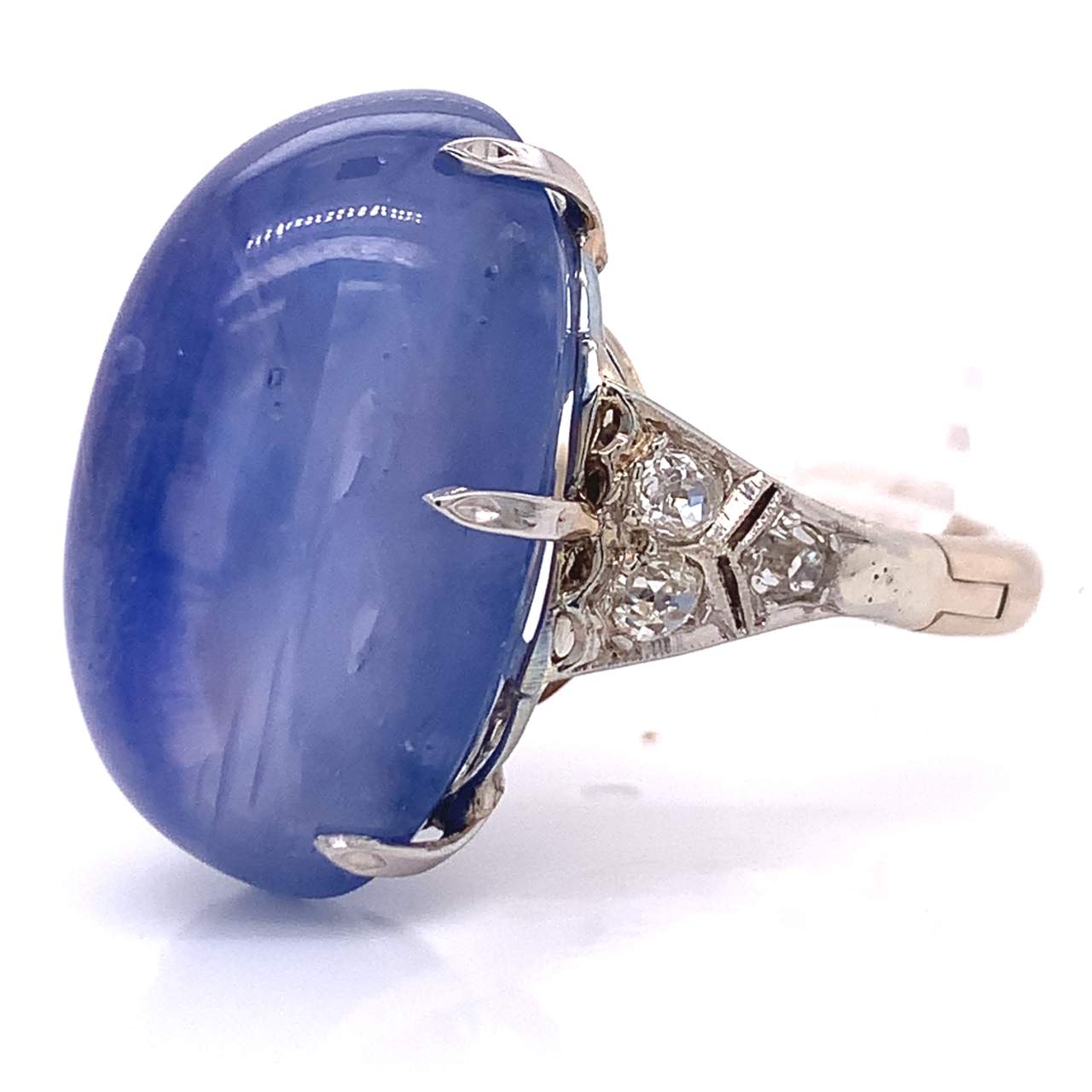 Antique 48.39 Ct. Star Sapphire and Diamond Ring
