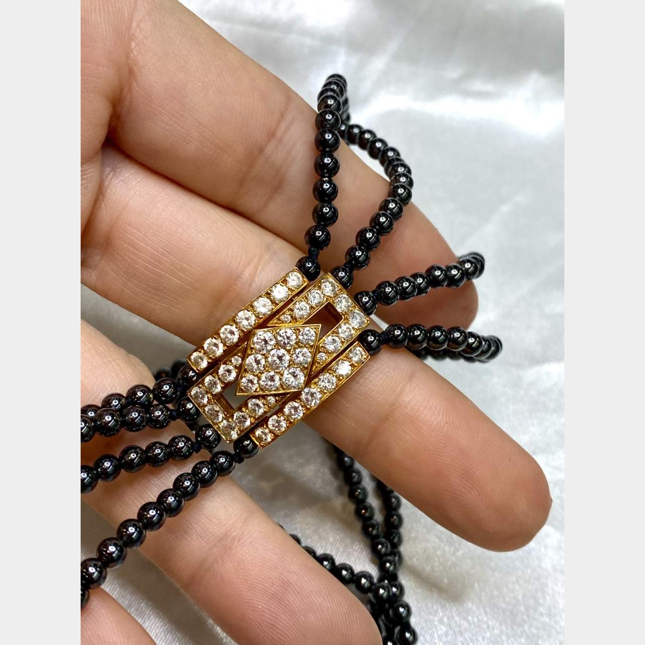 Van Cleef & Arpels Paris 18K and Hematite Necklace and Bracelet Set