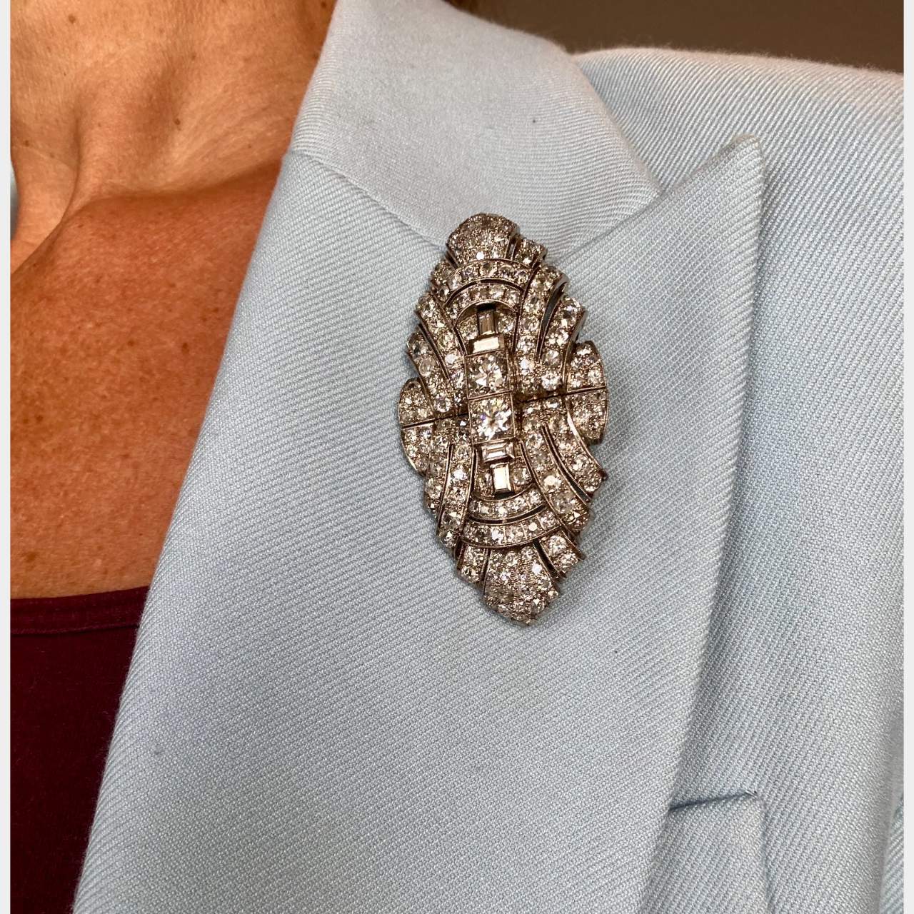 Wasler Wald Art Deco 18K & Platinum Diamond Clips