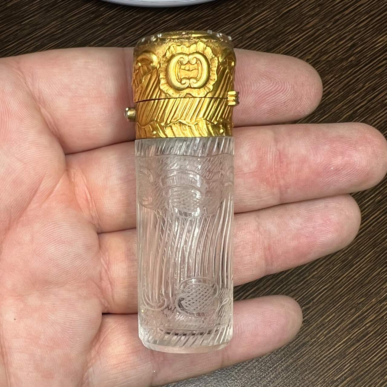 18K and Crystal Perfume Dabbing Bottle