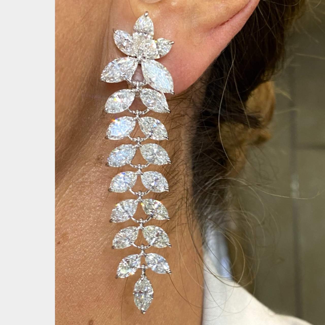 Platinum 23.98 Ct. Diamond Earrings