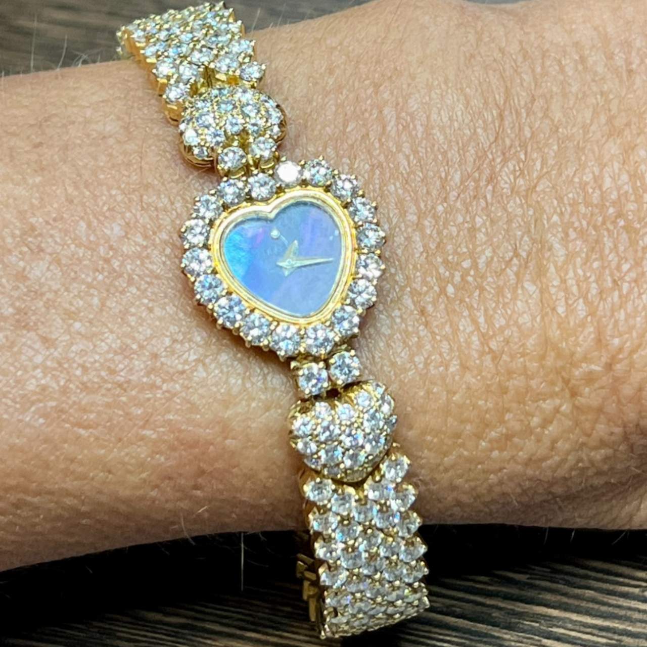 DeLaneau 18K Yellow Gold Diamond Cocktail Watch