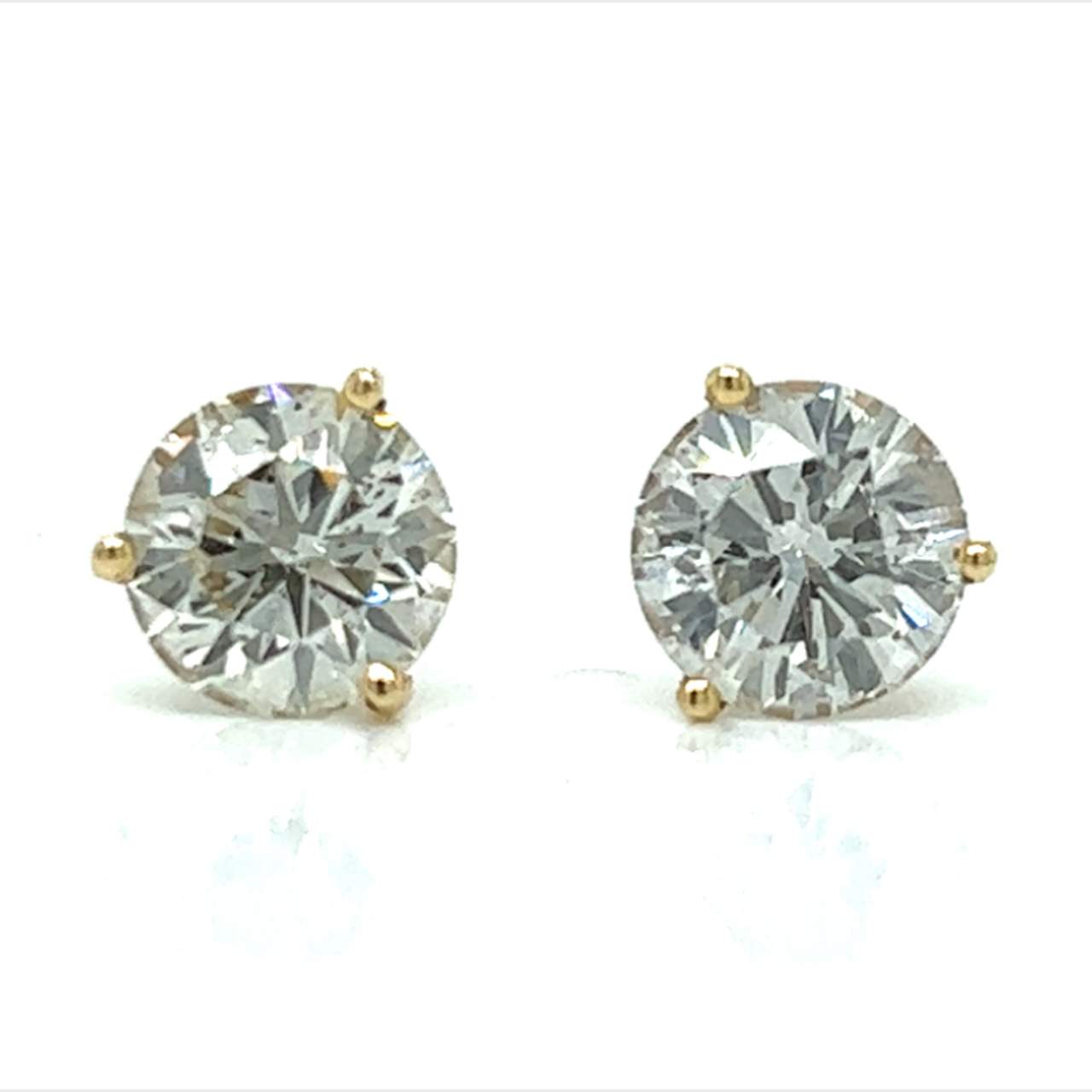 14K Yellow Gold 3.00 Ct. Diamond Stud Earrings