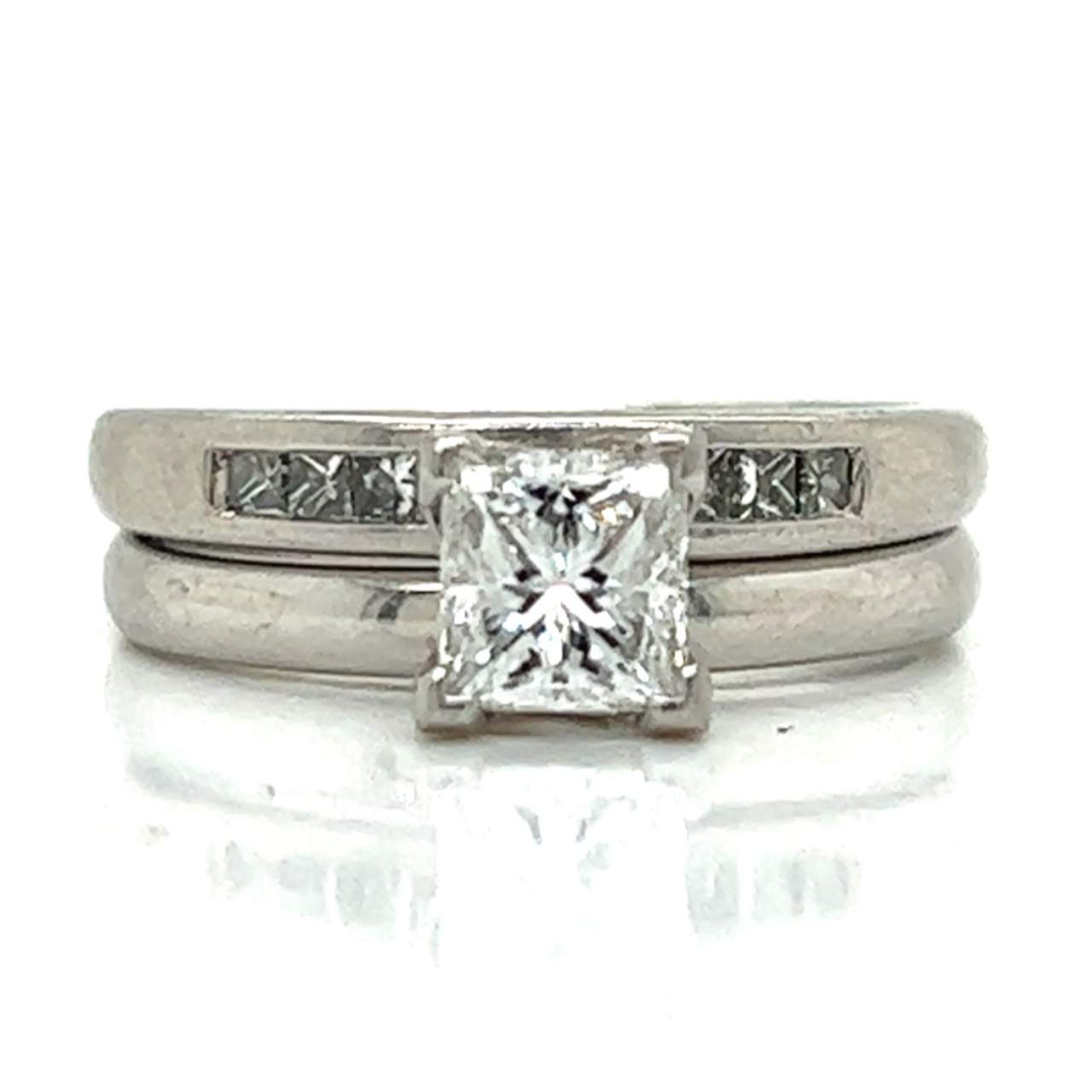 Platinum Diamond Ring & Band Set