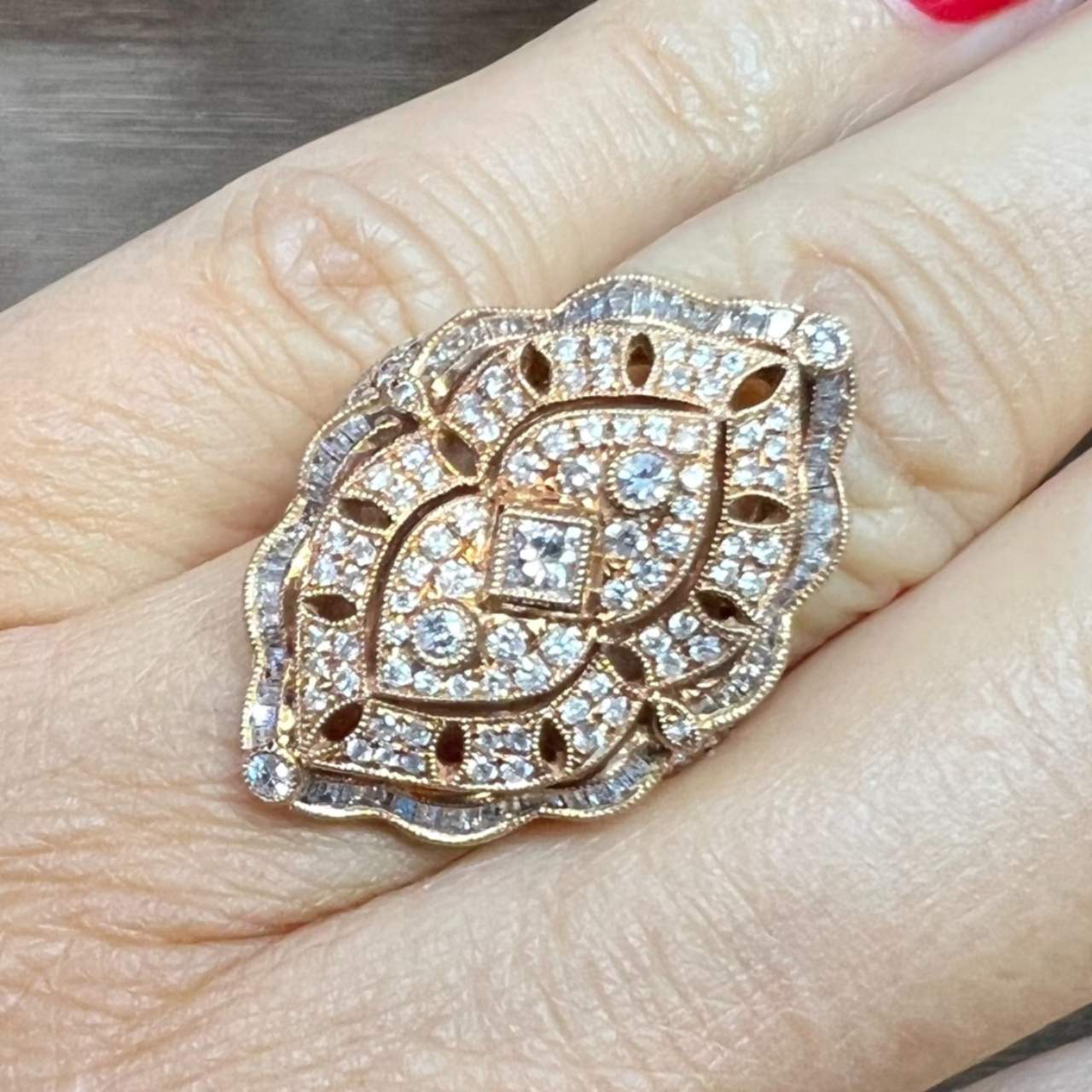 18K Rose Gold Diamond Ring