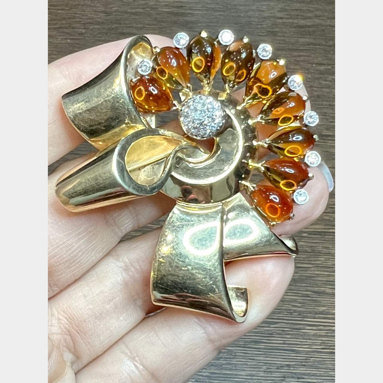 Retro 14K Yellow Gold Brooch