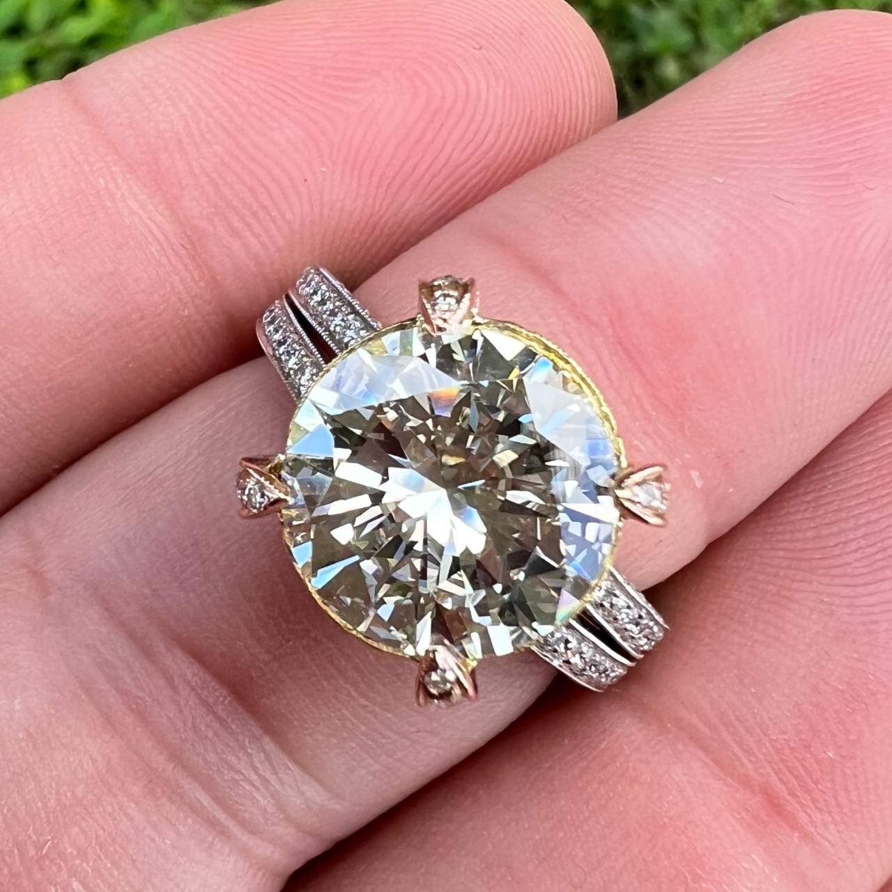 18K Yellow & White Gold 4.52 Ct. Diamond Ring