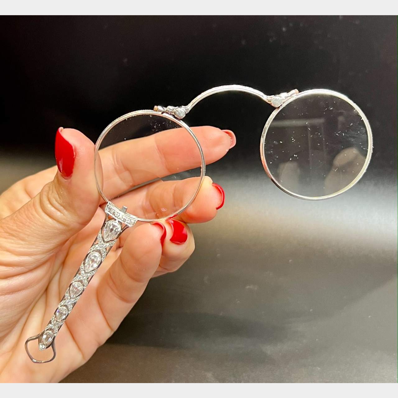 Art Deco Platinum 2.70 Ct. Diamond Lorgnette Spectacles