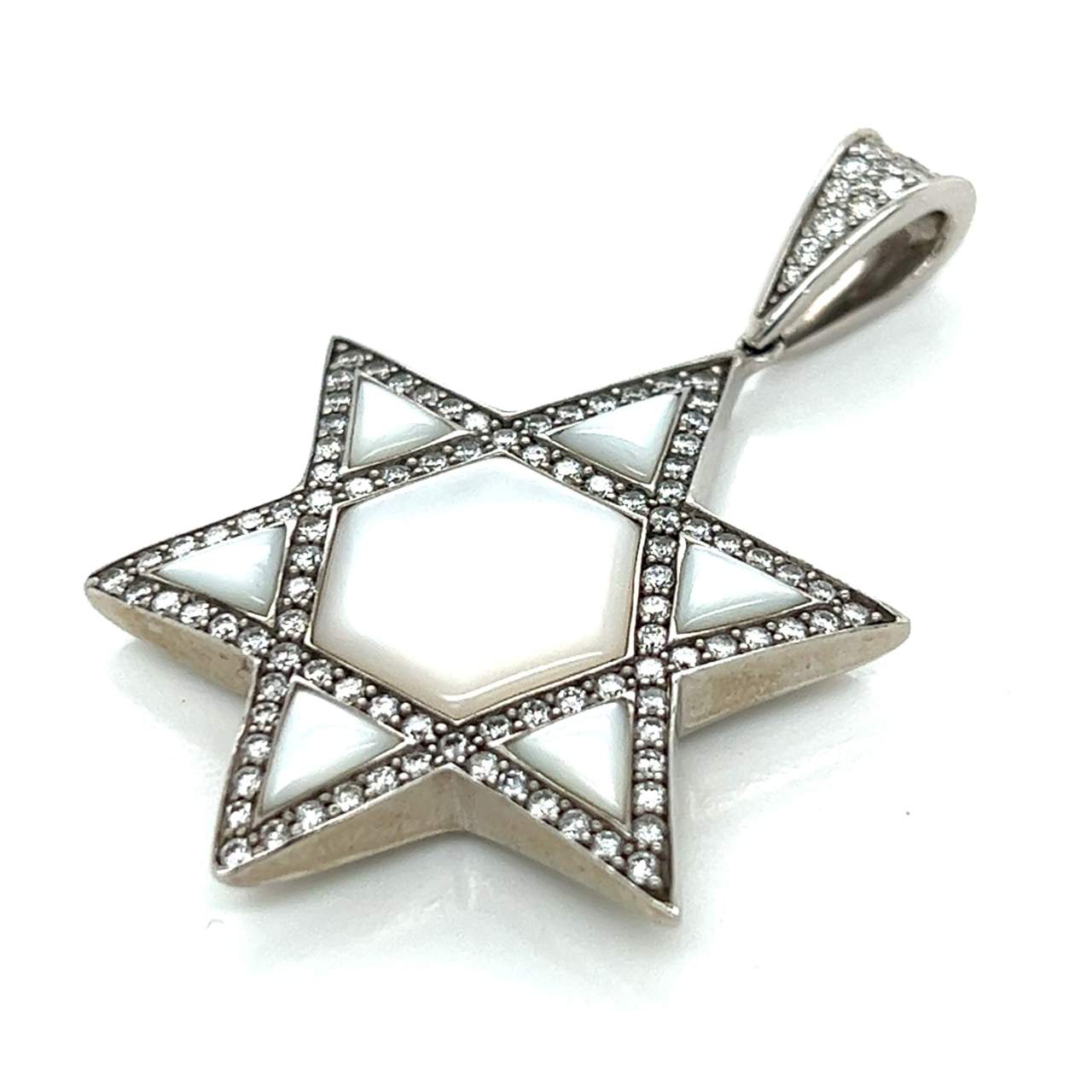 Kabana 14K White Gold Diamond Star of David Pendant