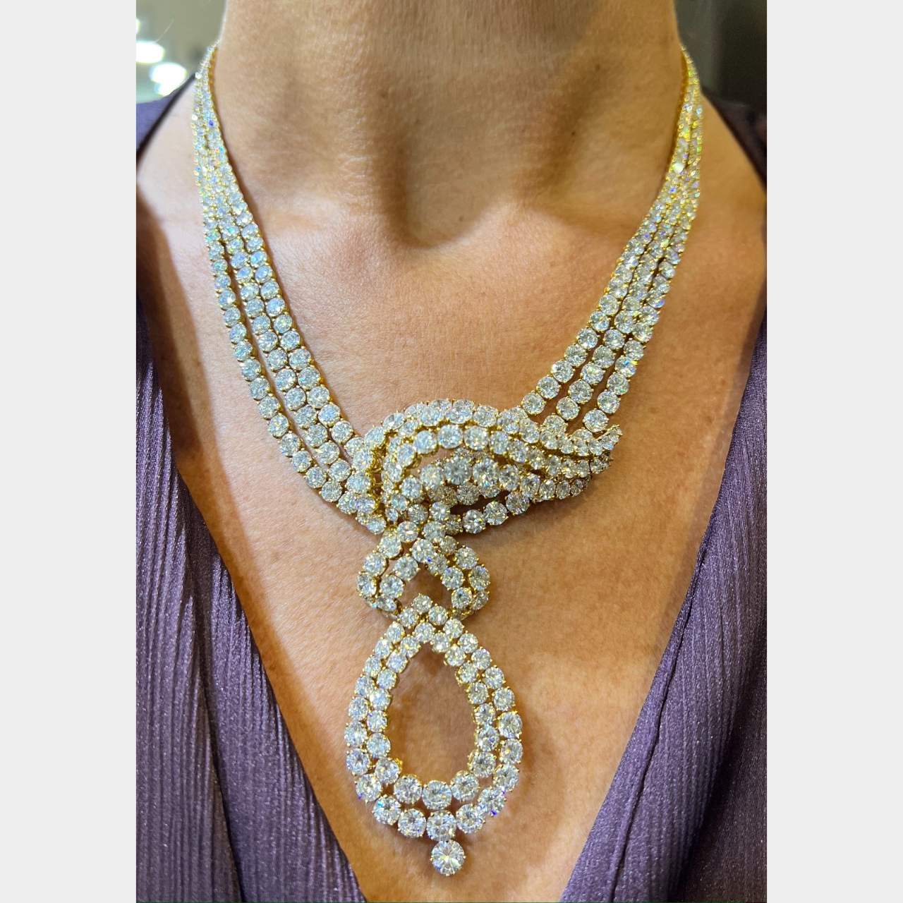 Gerad French 18K Yellow Gold 107.00 Ct. Diamond Necklace