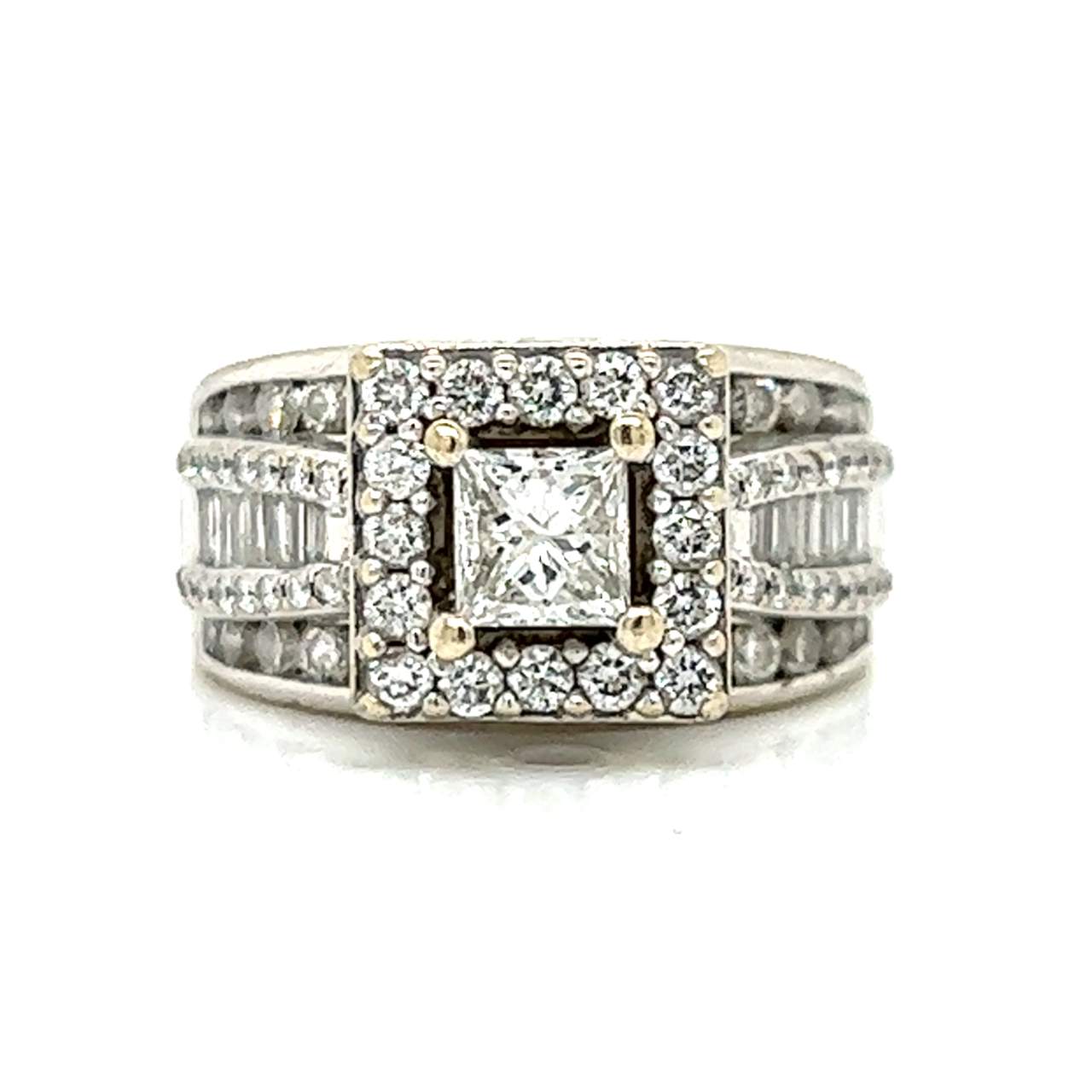 14K White Gold 2.95 Ct. Diamond Ring