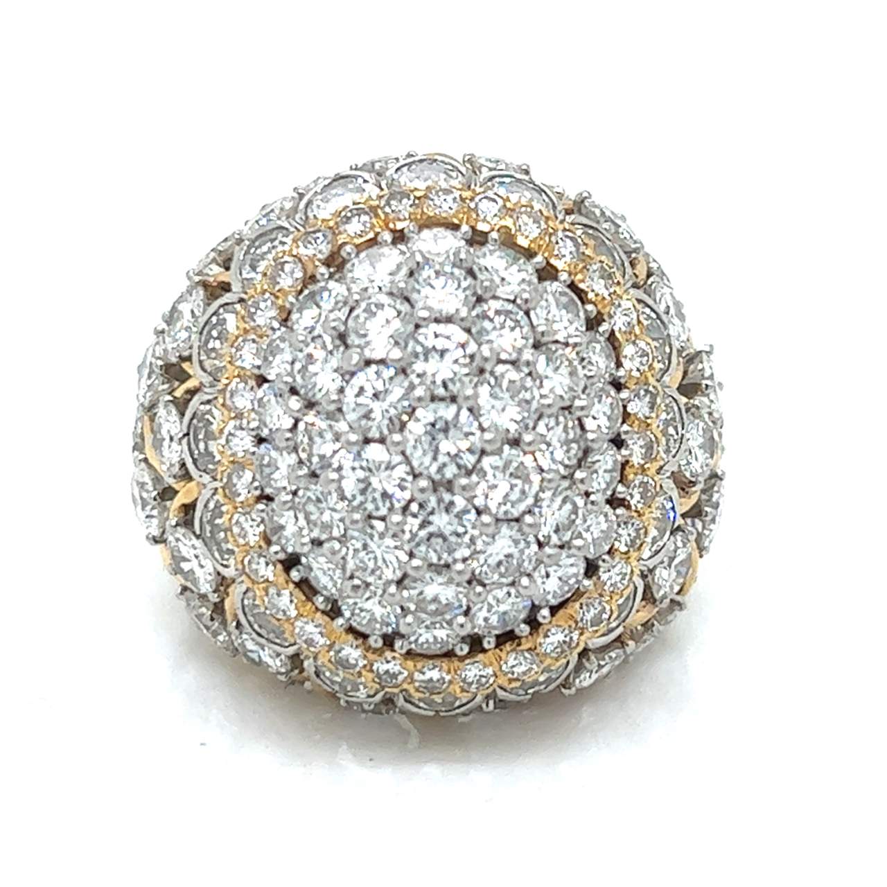 David Webb 18K Yellow Gold & Platinum 14.25 Ct. Diamond Ring
