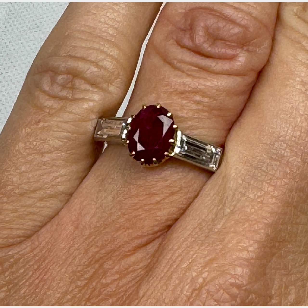 1.30 Ct Ruby & Diamond Ring