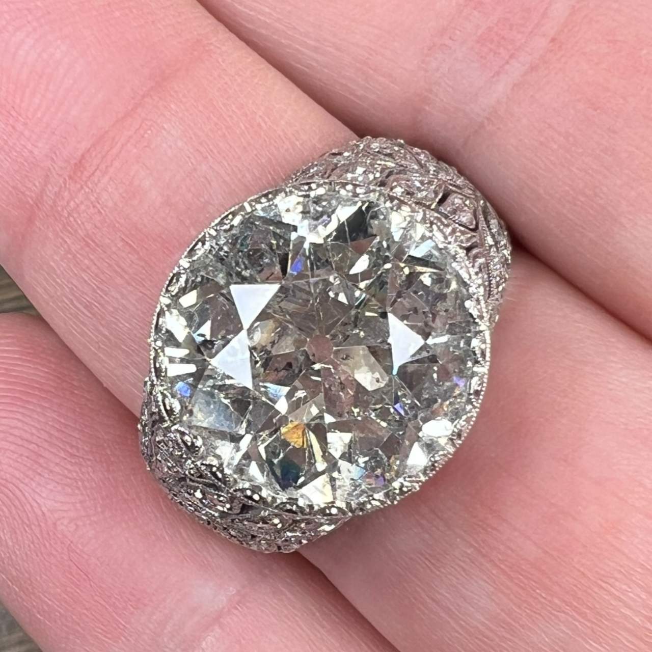 8.81 Ct Art Deco Diamond Engagement Ring