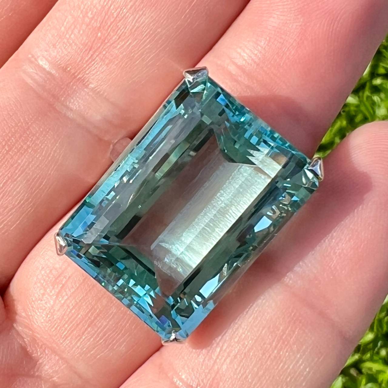 Art Deco Platinum Aquamarine Ring