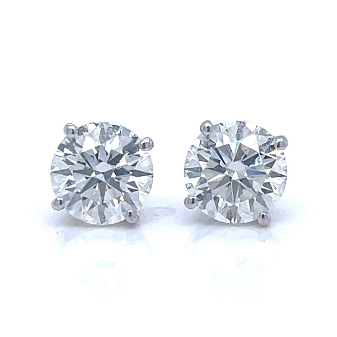14K White Gold 2.42 Ct. Diamond Stud Earrings