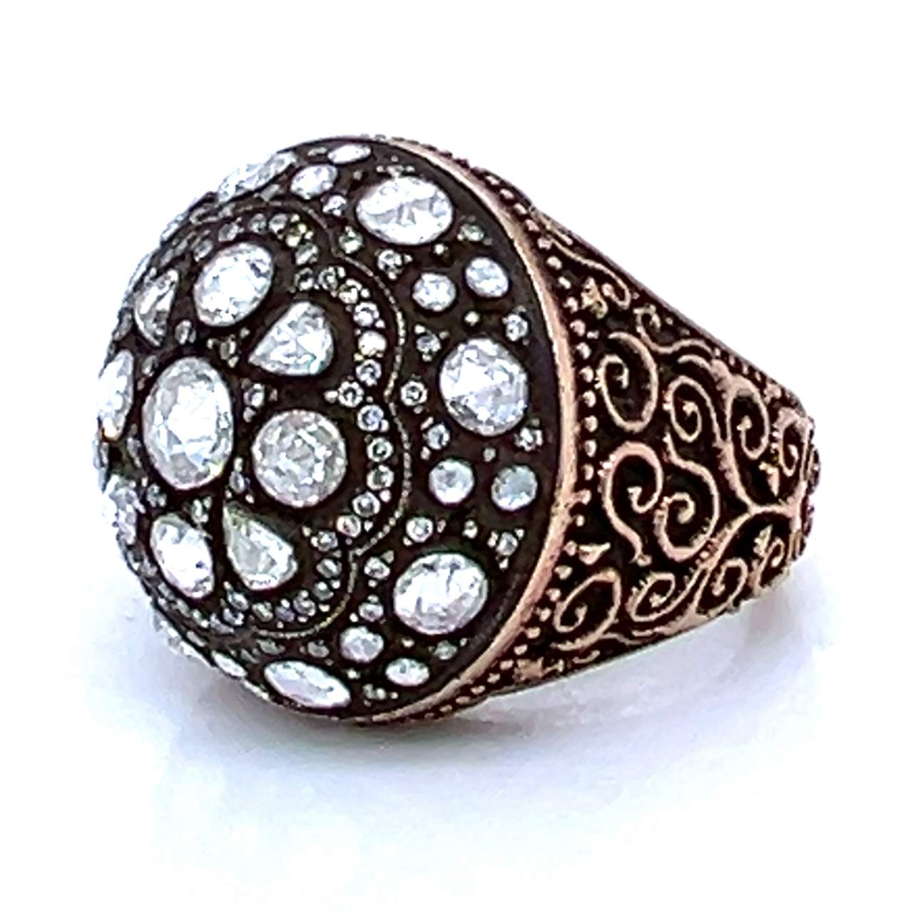 18K & Silver Diamond Ring