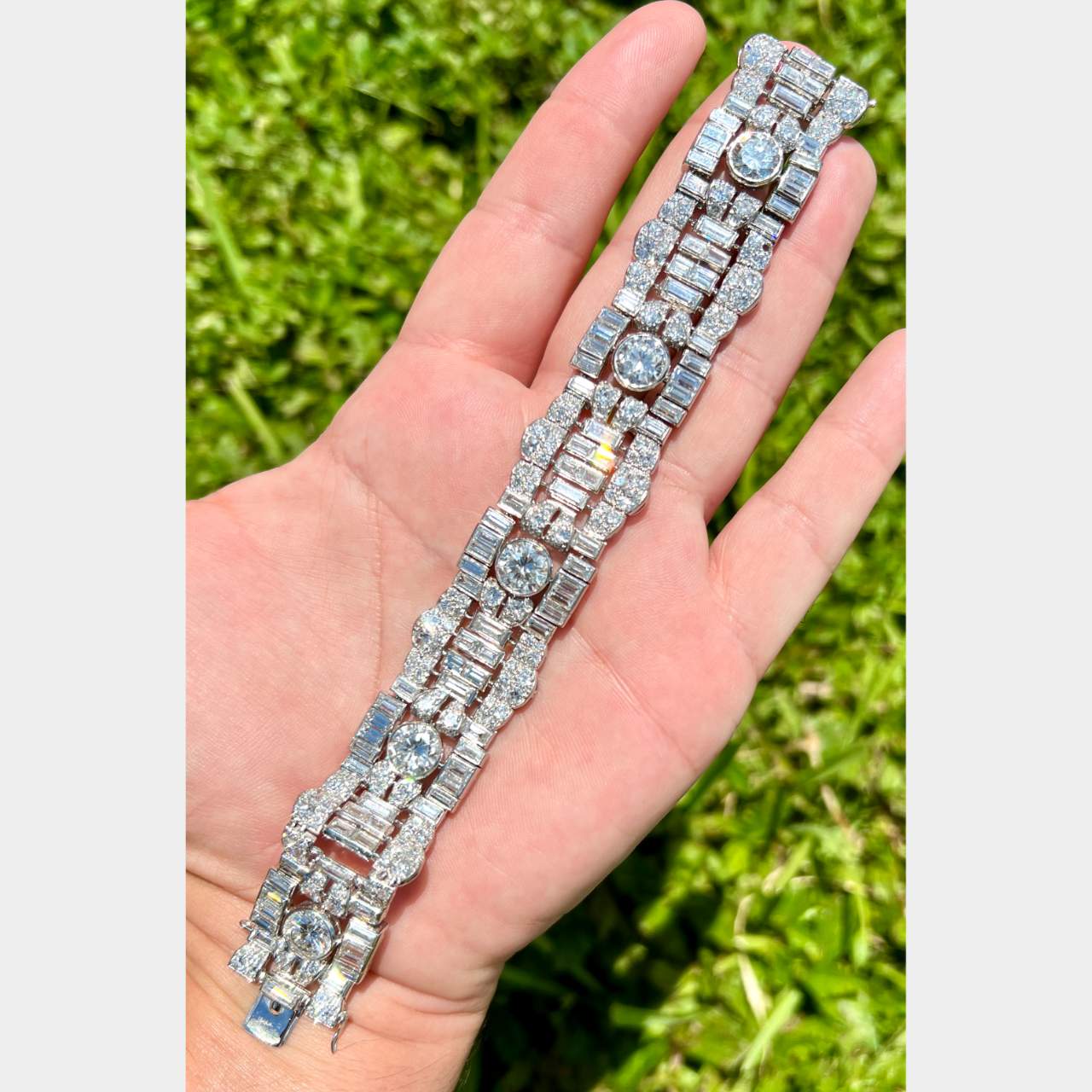 LaCLOCHE FRERES PARIS Art Deco Platinum Diamond Bracelet