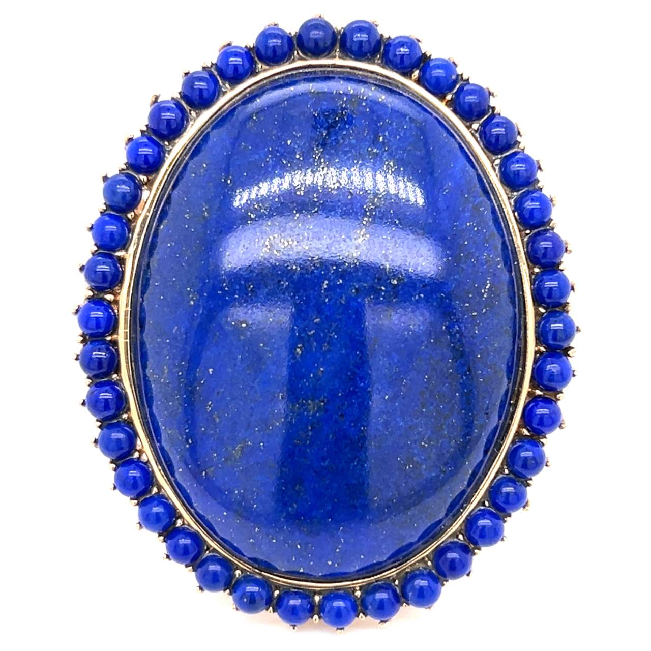 BEAUTIFUL 14K Yellow Large Lapis Lazuli Ring