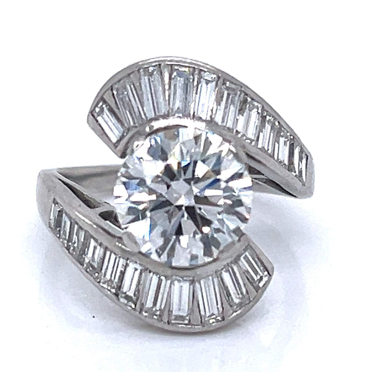 Art Deco Platinum 2.82 Ct. Lab Grown Diamond Ring