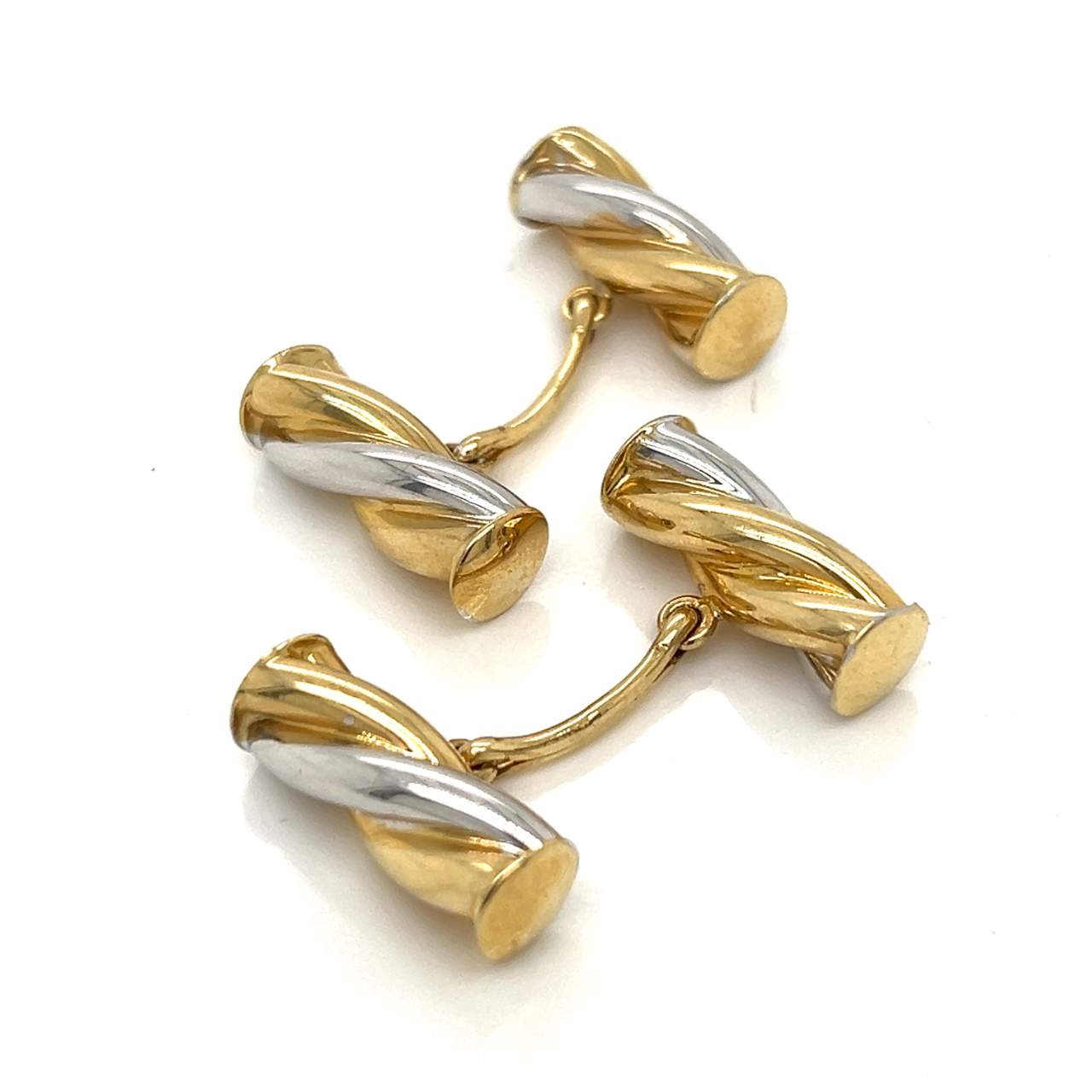 OREFICERIA F. VERONESE di VERONESE GUIDO & LILIANA  18K Yellow & White Gold Italian Cufflinks