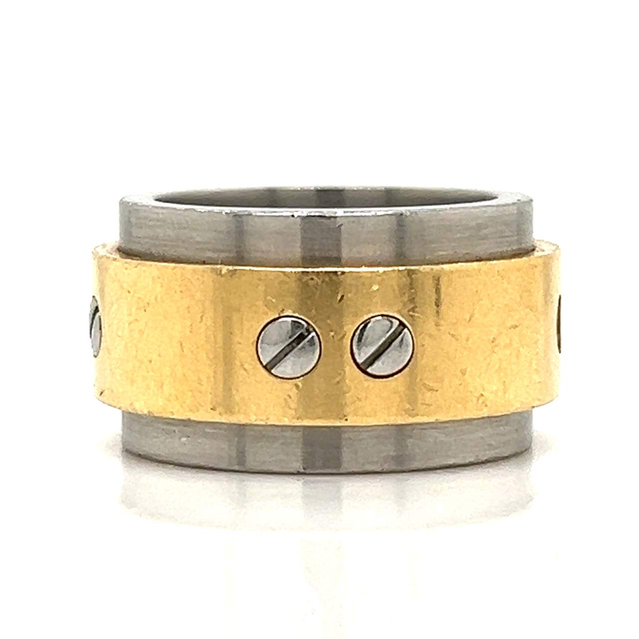 CARTIER 18K Yellow Gold & Stainless Steel Ring