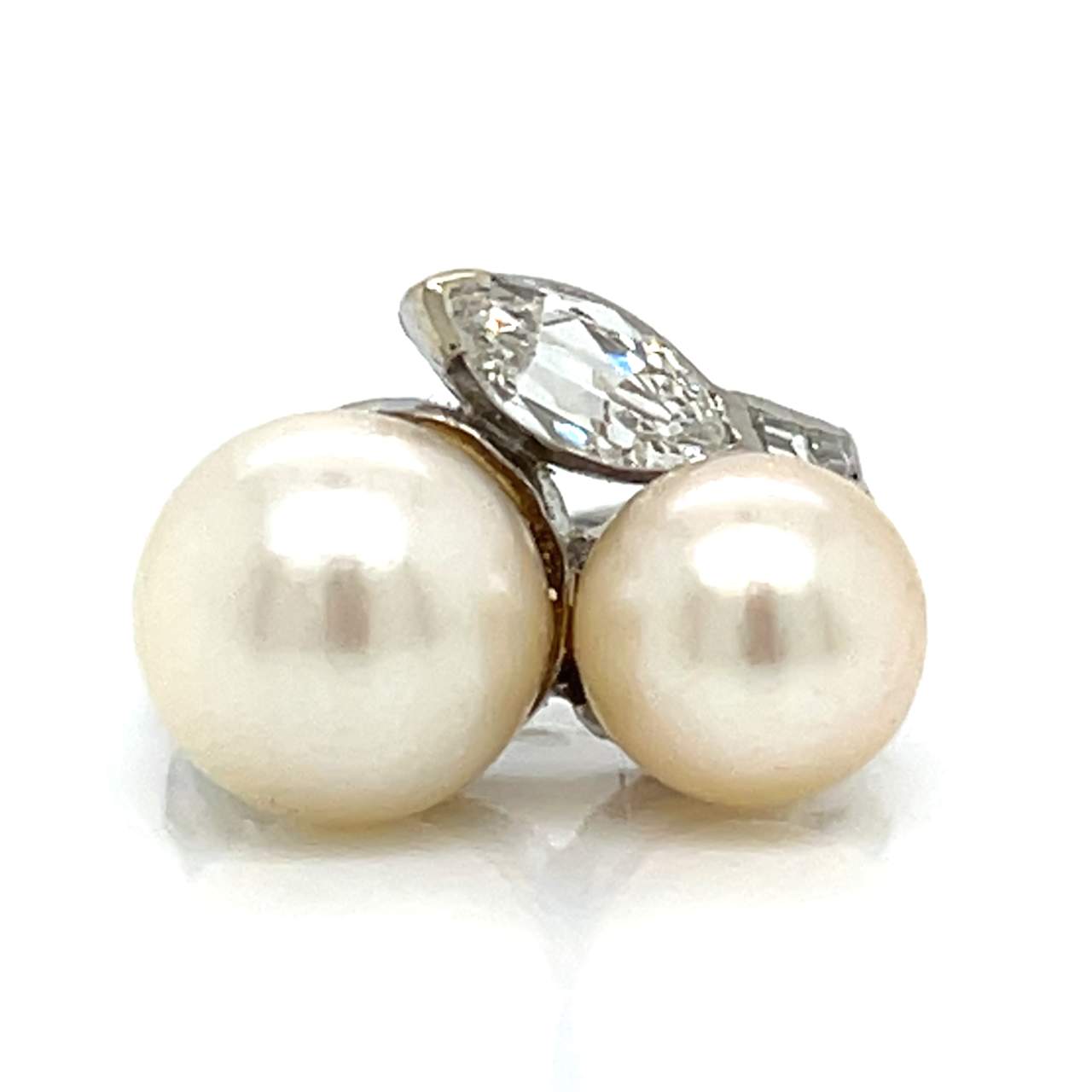 1950’s Platinum Pearl & Diamond Ring