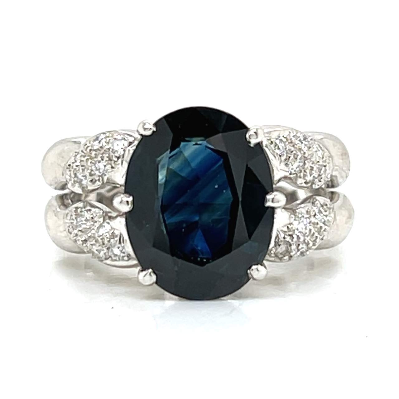 Platinum 5.30 Ct. Sapphire & Diamond Ring