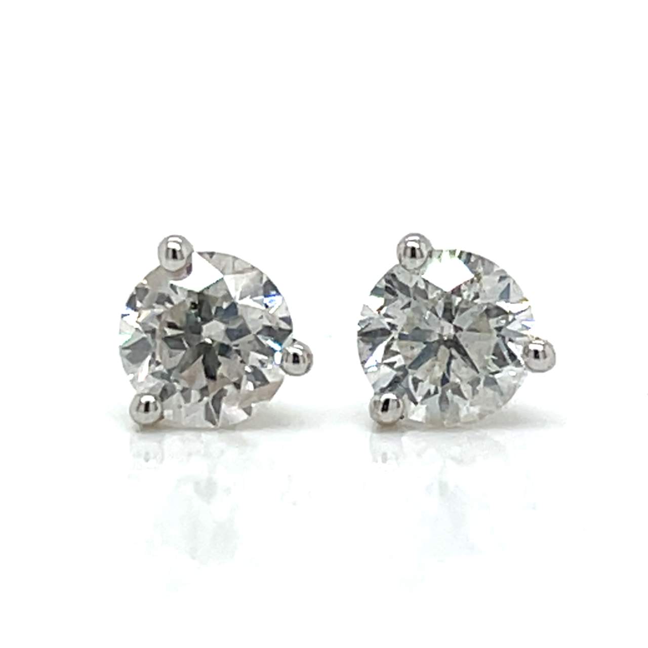 14K White Gold 1.35 Ct. Diamond Stud Earrings