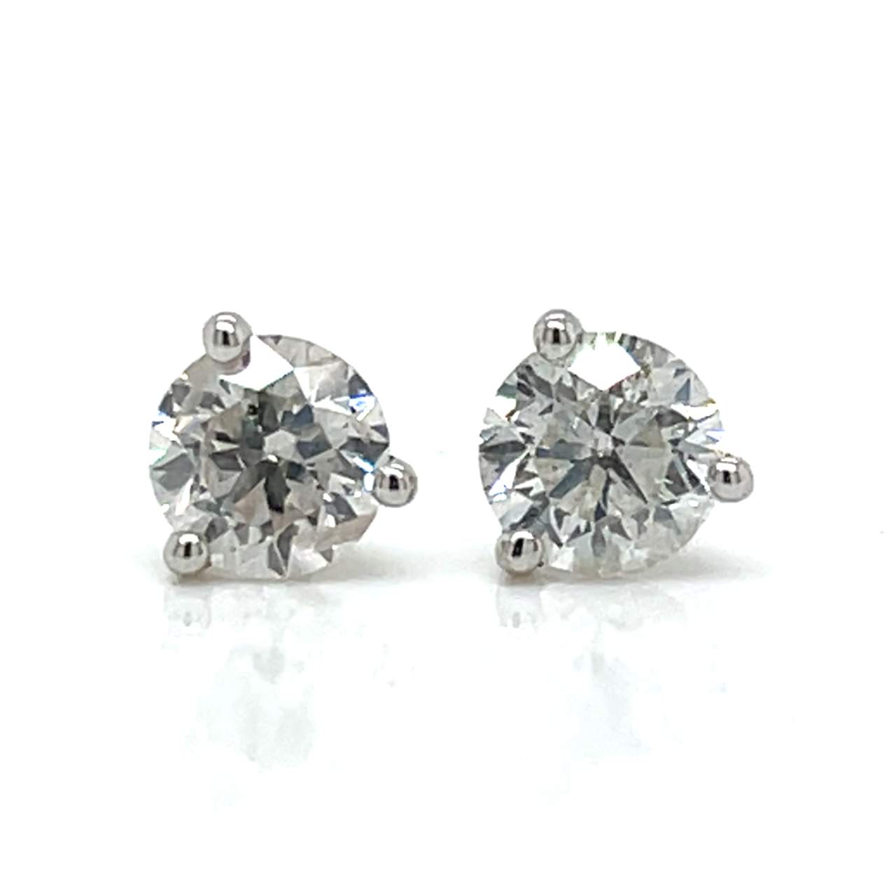 14K White Gold 1.22 Ct. Diamond Stud Earrings