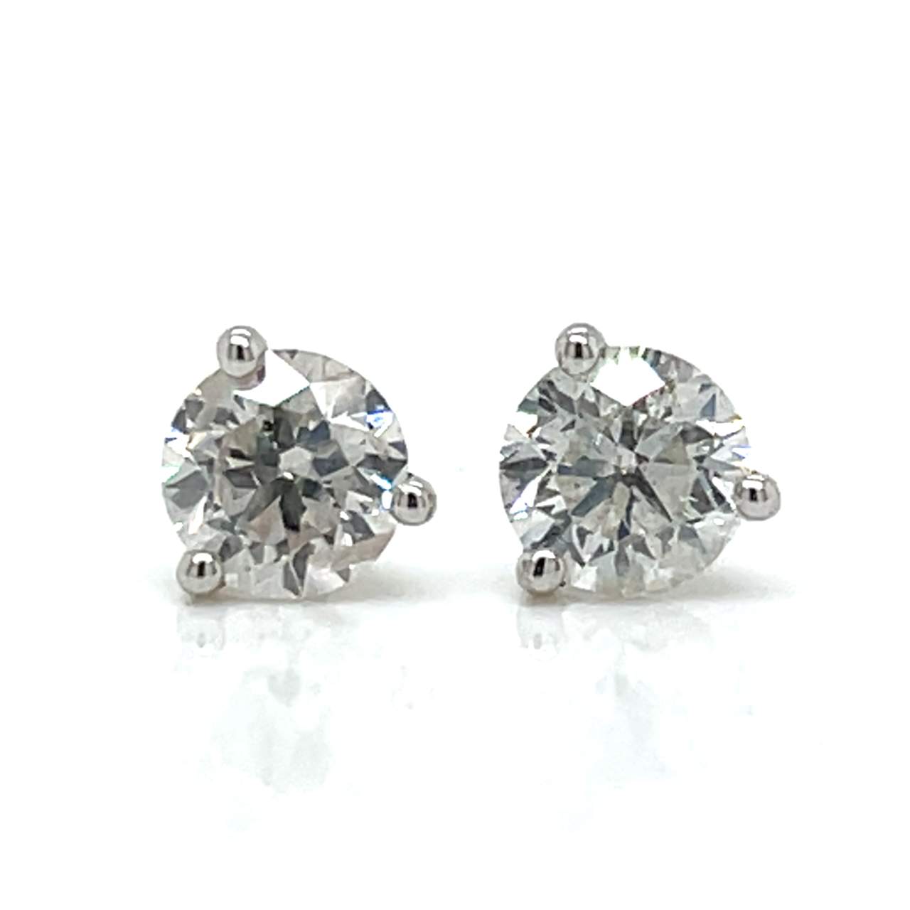 14K White Gold 1.25 Ct. Diamond Stud Earrings