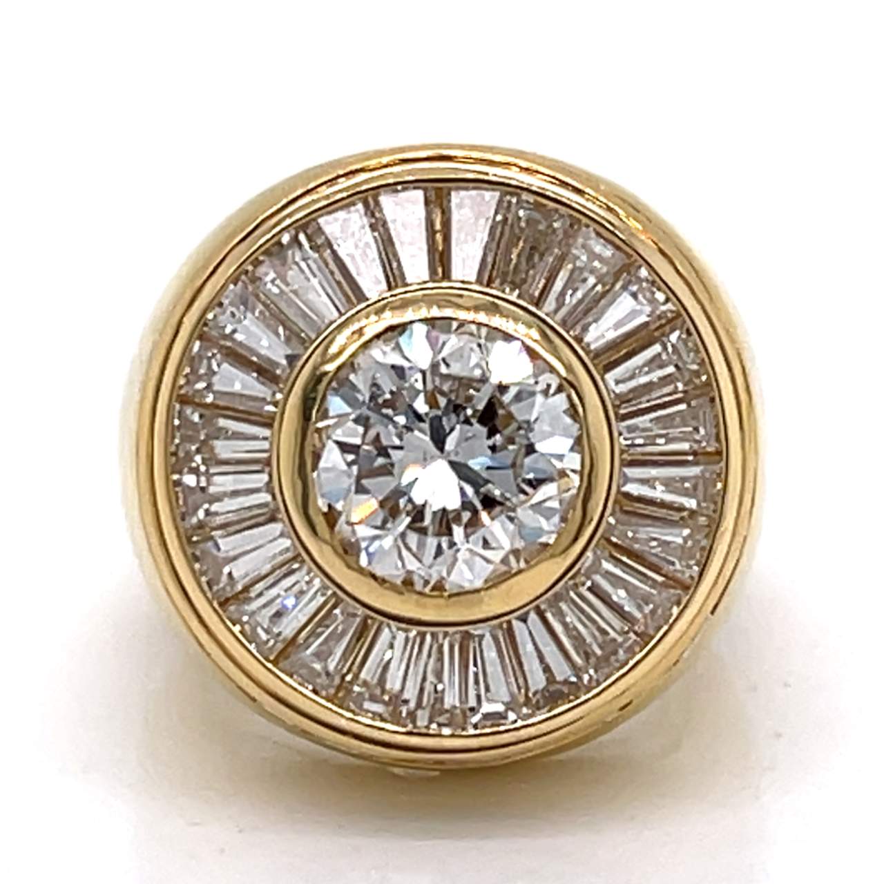 French 18K Yellow Gold GIA Certified 3.01 Ct. Diamond Ring