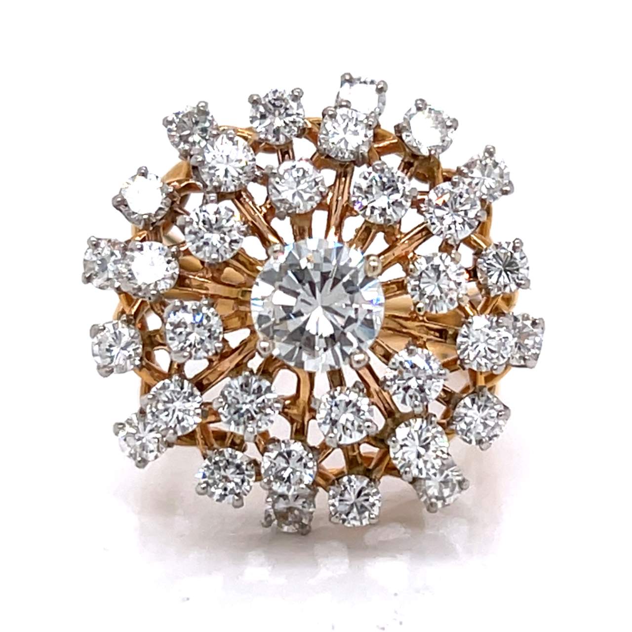 1960’s 14K Yellow Gold 4.20 Ct. Diamond Ring