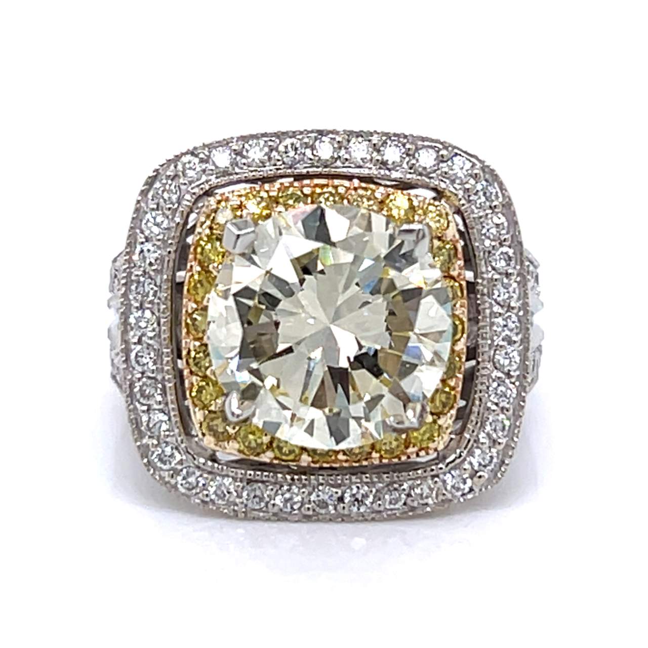 SONIA B. 14K White & Yellow Gold 5.39 Ct. Fancy Yellow Diamond Ring