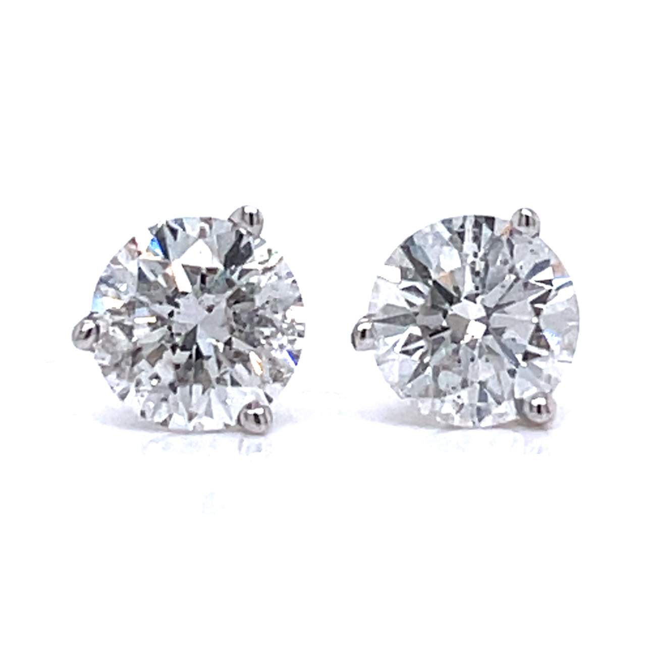 14K White Gold 2.40 Ct. Diamond Stud Earrings