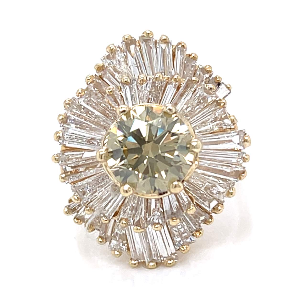 14K Yellow Gold 2.21 Ct. Fancy Brownish Yellow Diamond Ring