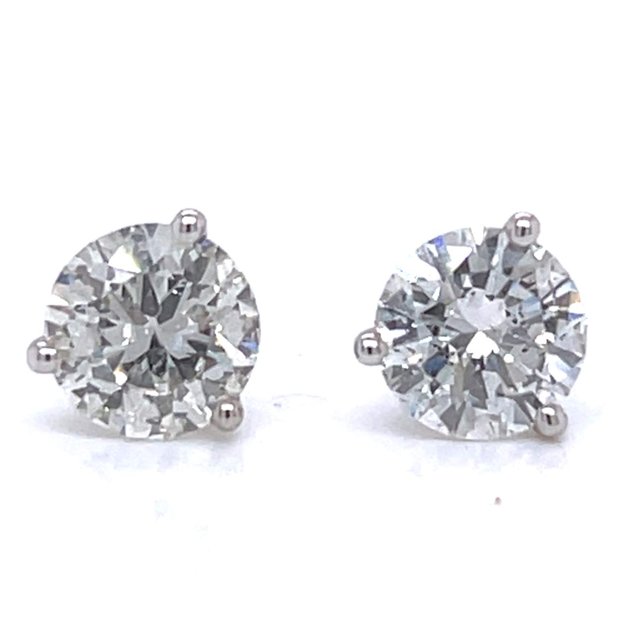 14K White Gold 2.77 Ct. Diamond Stud Earrings