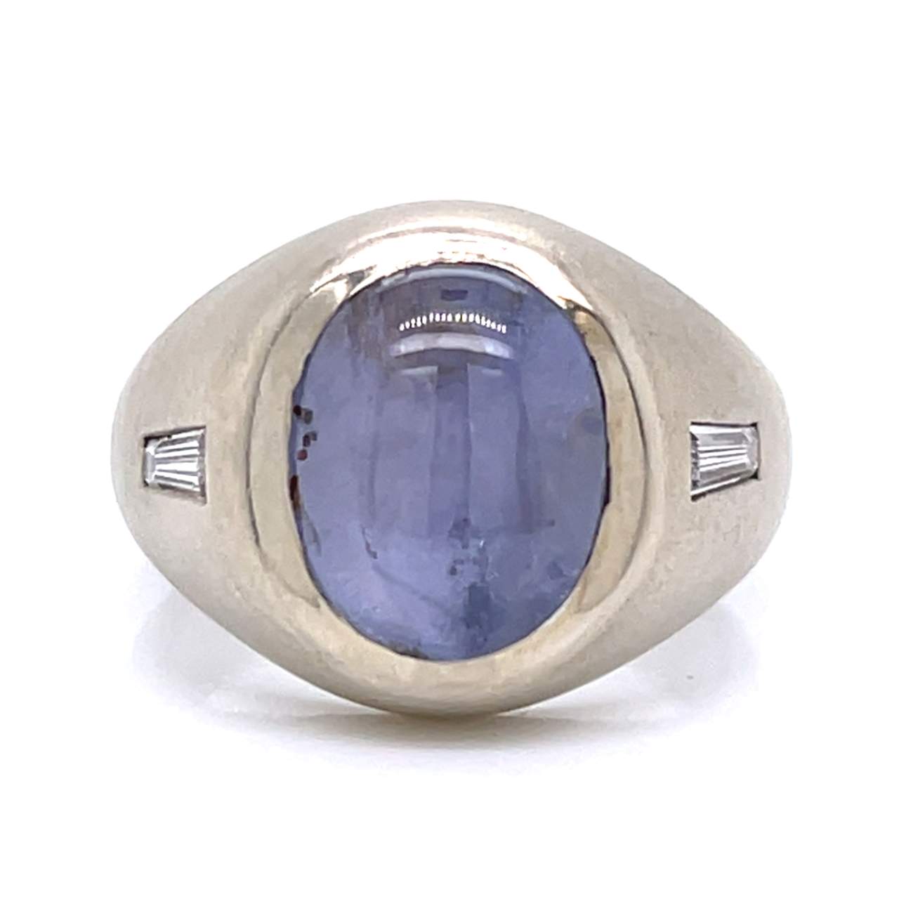 1960’s 14K White Gold 8.00 Ct. Star Sapphire & Diamond Ring