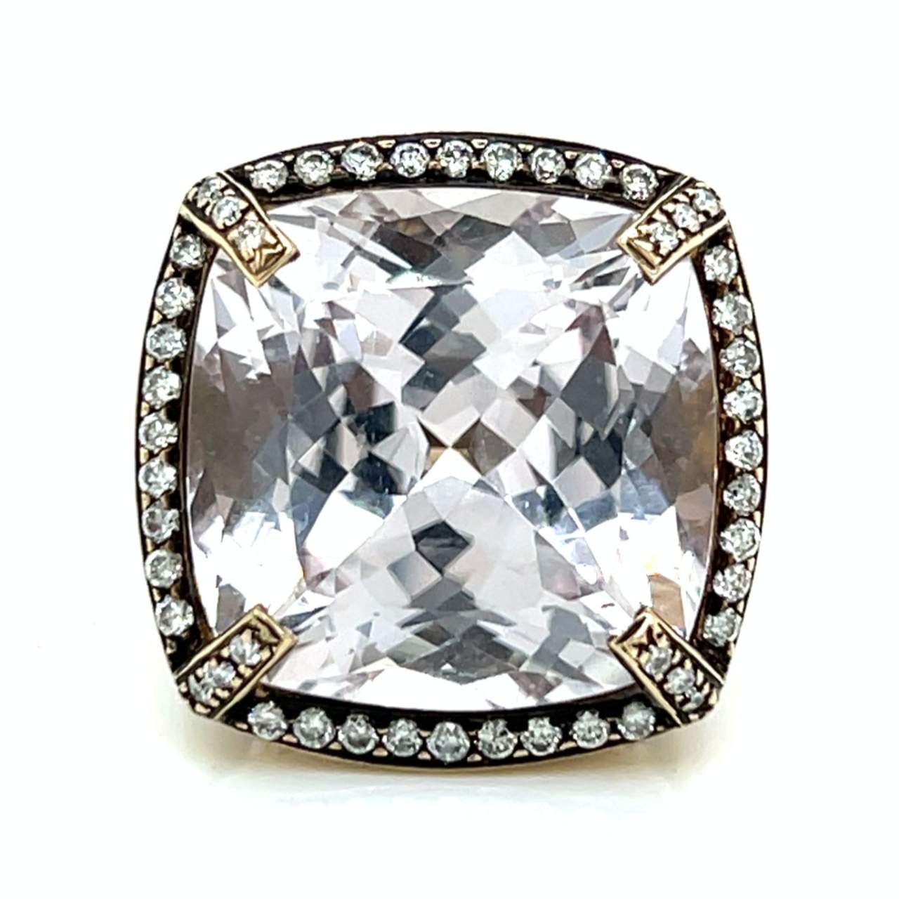 14K Yellow Gold Morganite & Diamond Ring