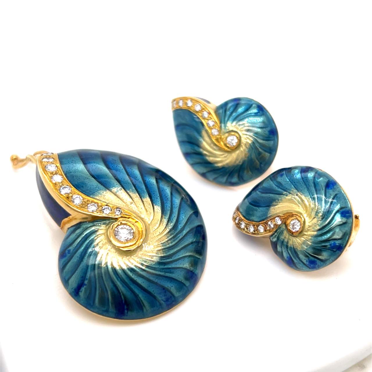 18K Yellow Gold Earring/Pendant Set