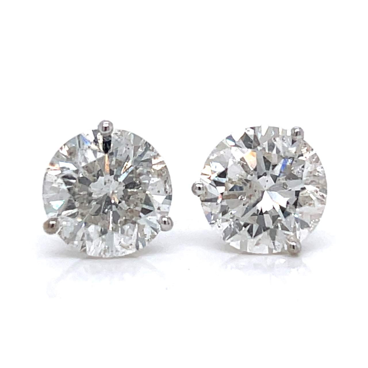 14K White Gold 6.76 Ct. Diamond Stud Earrings