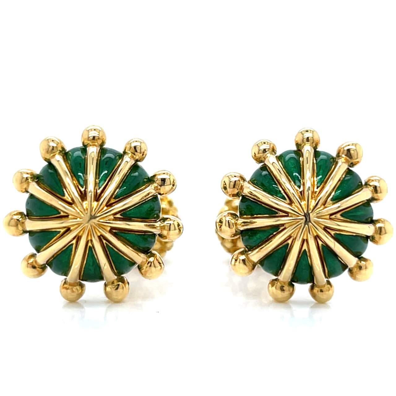 TIFFANY & CO. Schlumberger 18K Yellow Gold Enamel Cufflinks