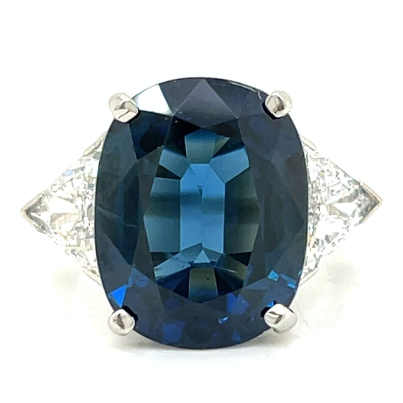 Platinum GIA Certified 12.28 Ct. Sapphire & Diamond Ring